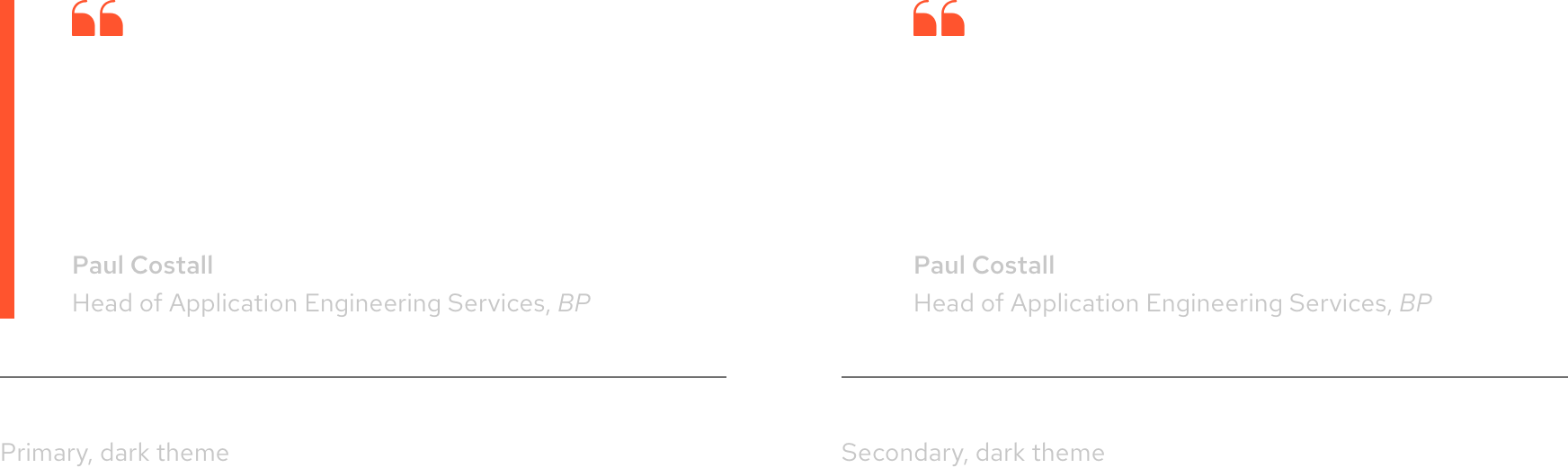 Image of two blockquotes, a red emphasis border on the left and a black emphasis border on the right