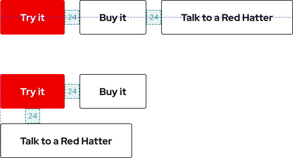 Image of 
    24px spacers in between Primary and Secondary variants