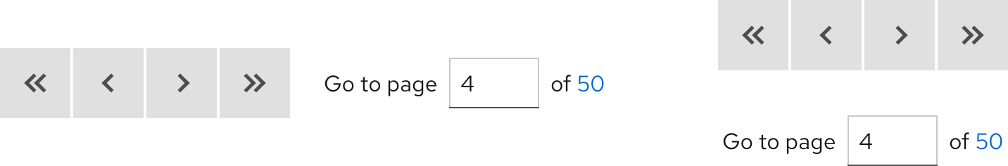 Image of compact size paginations with page input field on the right and below