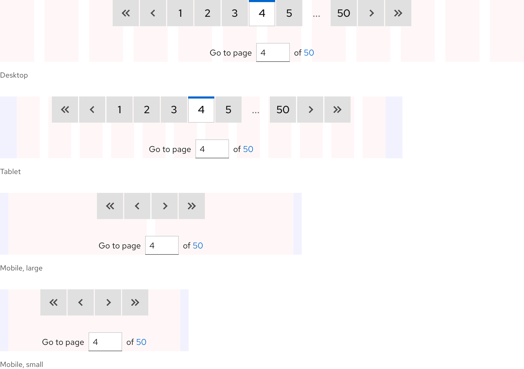 Images of pagination with the page input field below