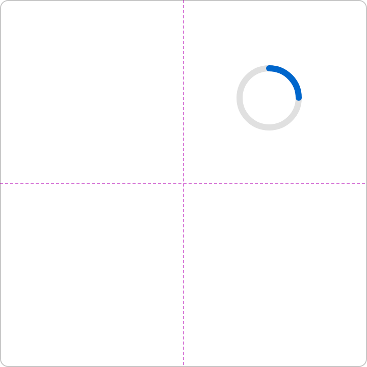 A spinner not horizontally or vertically centered in a container which is incorrect usage