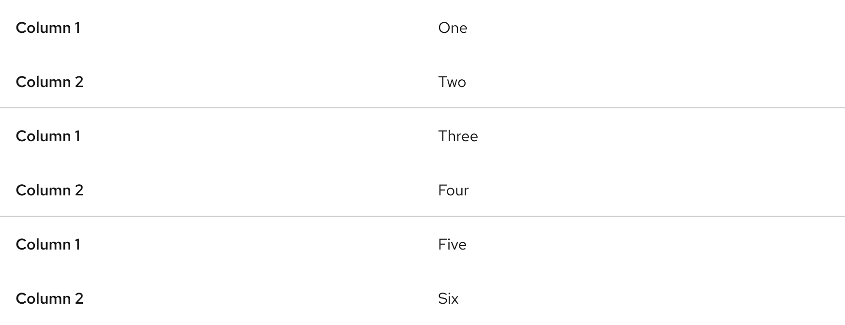 Image of small viewport table used on a large viewport which is incorrect usage